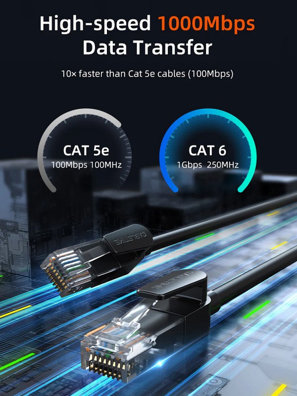 CABLETIME καλώδιο δικτύου CT-CAT6U, CAT 6 UTP, 250 MHz, CCA, 0.5m, μαύρο CT-CAT6U-PB05