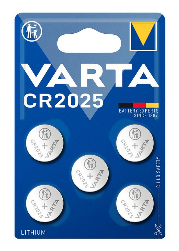 VARTA μπαταρία λιθίου CR2025, 3V, 5τμχ VCR2025-5