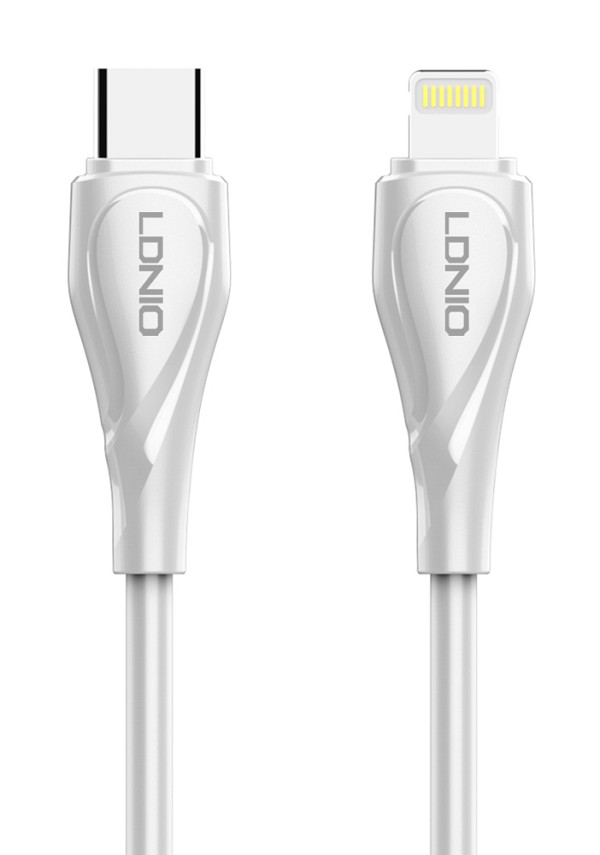 LDNIO καλώδιο Lightning σε USB-C LC611I, 30W PD, 1m, λευκό 6933138601105