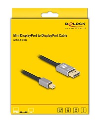 DELOCK καλώδιο mini DisplayPort σε DisplayPort 81092, 8K/60Hz, 32.4 Gbps, 2m, μαύρο 81092