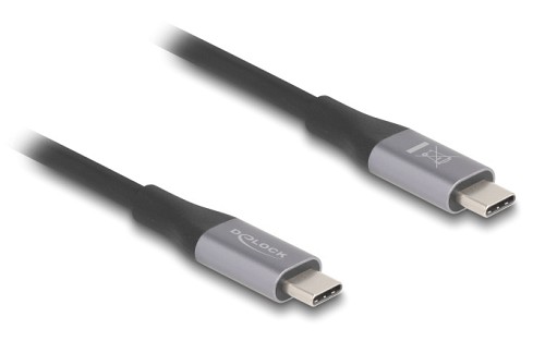 DELOCK καλώδιο USB-C 81192, 240W, 40 Gbps, 8K, 2m, E-Marker, μαύρο 81192