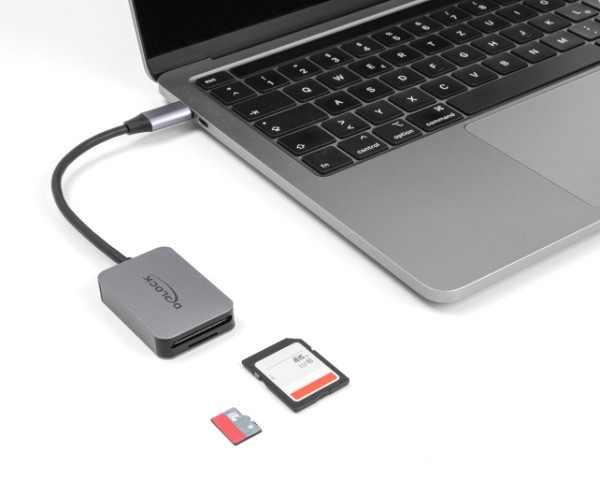 DELOCK card reader 91009 για SD & micro SD, USB-C, 5 Gbps, γκρι 91009