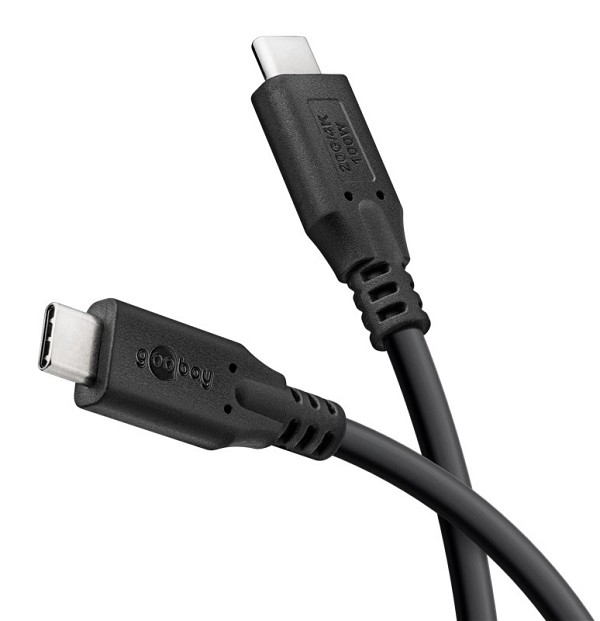 GOOBAY καλώδιο USB-C 74197, USB4, 100W, 20Gbps, 4K/60Hz, 2m, μαύρο 74197