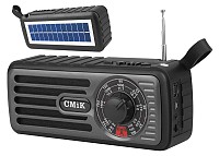 CMIK φορητό ραδιόφωνο & ηχείο MK-101, ηλιακό, BT/USB/TF/AUX, μαύρο LXMK101