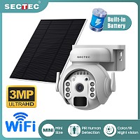 SECTEC smart ηλιακή κάμερα ST-515C-3M-5W, 3MP, WiFi, SD, PTZ, IP65 ST-515C-3M-5W