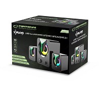 ESPERANZA USB SPEAKERS 2.1 LED RAINBOW SOPRANO